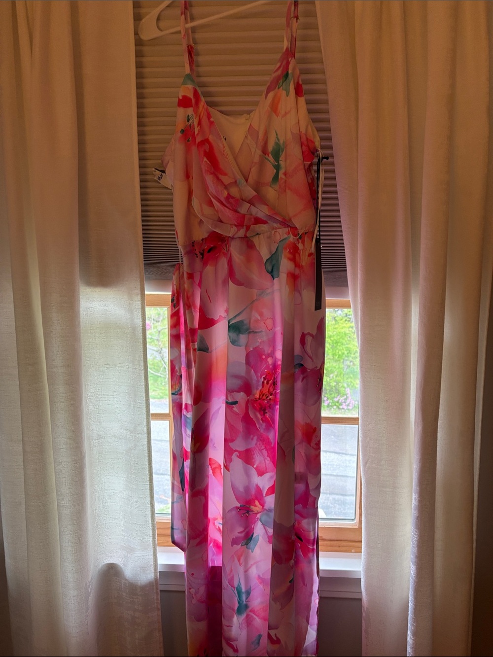 Nicole Miller Pink Floral Maxi Dress